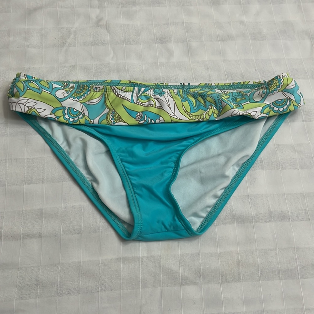 Athleta turquoise rolldown bikini Size 8